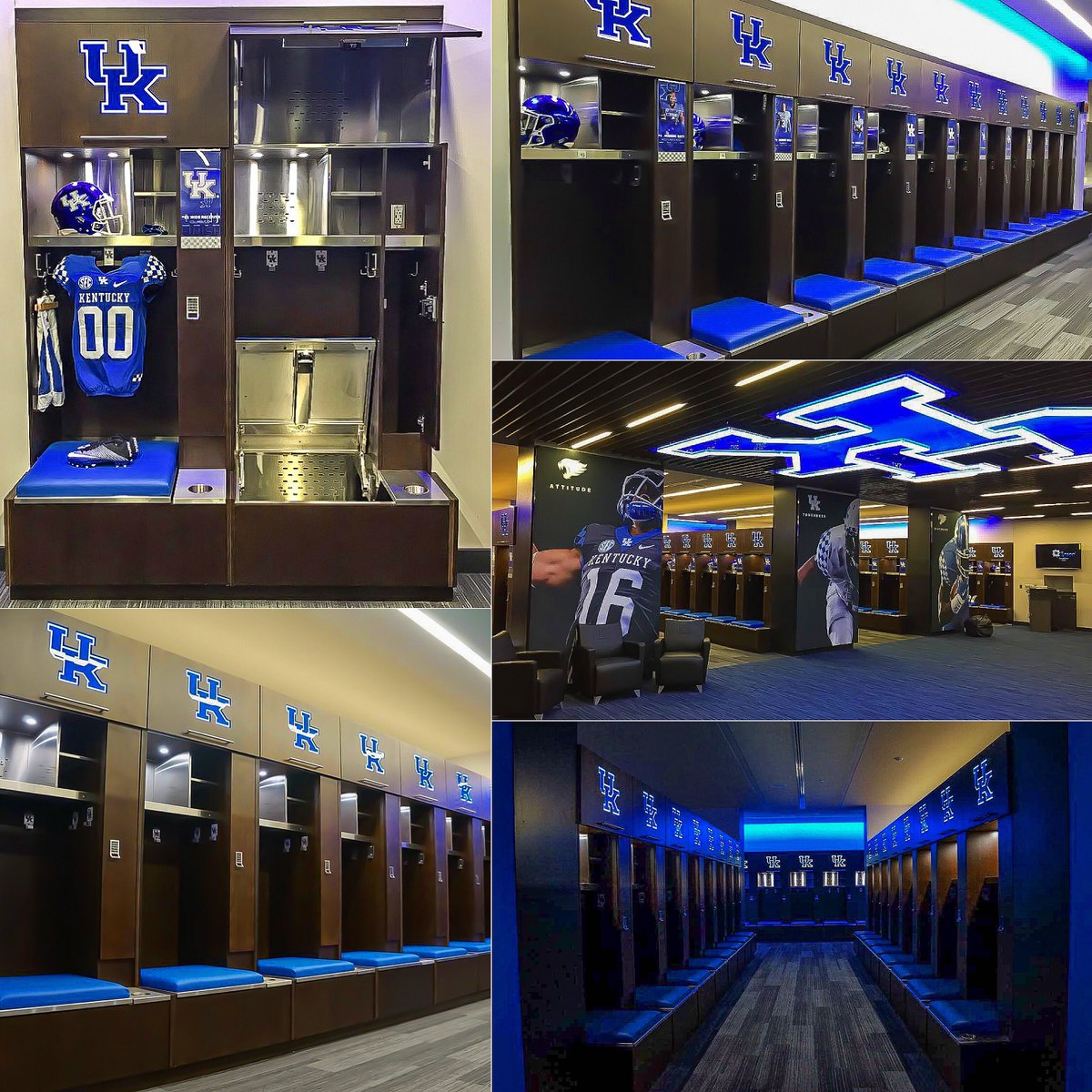 LonghornLockers's tweet photo. Take a look at @UKFootball‘s lockers and facility! Click the link to a video tour and more!    
https://t.co/TPkUkPnnuX https://t.co/PMplFBLJ6P