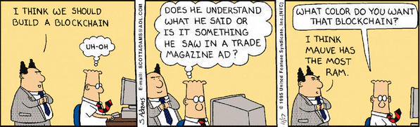 FabienMellano's tweet photo. #ArgusDigital #humour #DilbertLies. Faisons mentir Dilbert. Smart contract de #multiassistance est #blockchain ready https://t.co/nWhHcHtPLW