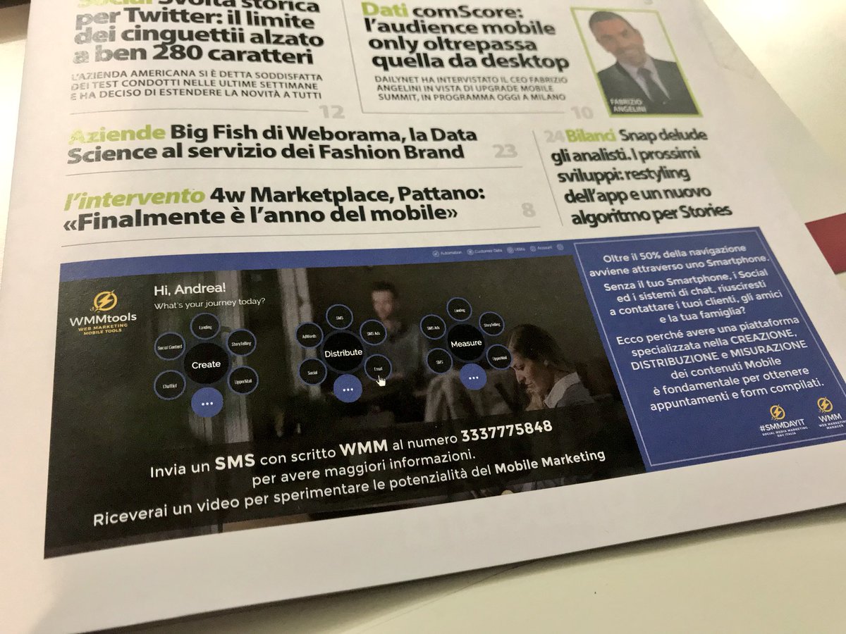 carlobardini's tweet photo. #SMMdayIT con #WMMtools è sulla copertina di #DailyNet. Social People In Action! #UpgradeItalia https://t.co/wowJNsdmej