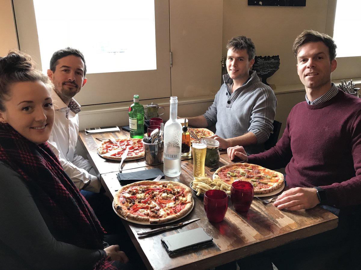 indulgemedia's tweet photo. Brainstorming and pizza at @RossoGsy for our monthly team lunch! #rossopizza #absolutelystuffed @patthewebrat @russell_ @LinseyBurnard https://t.co/8Stz81oAjR