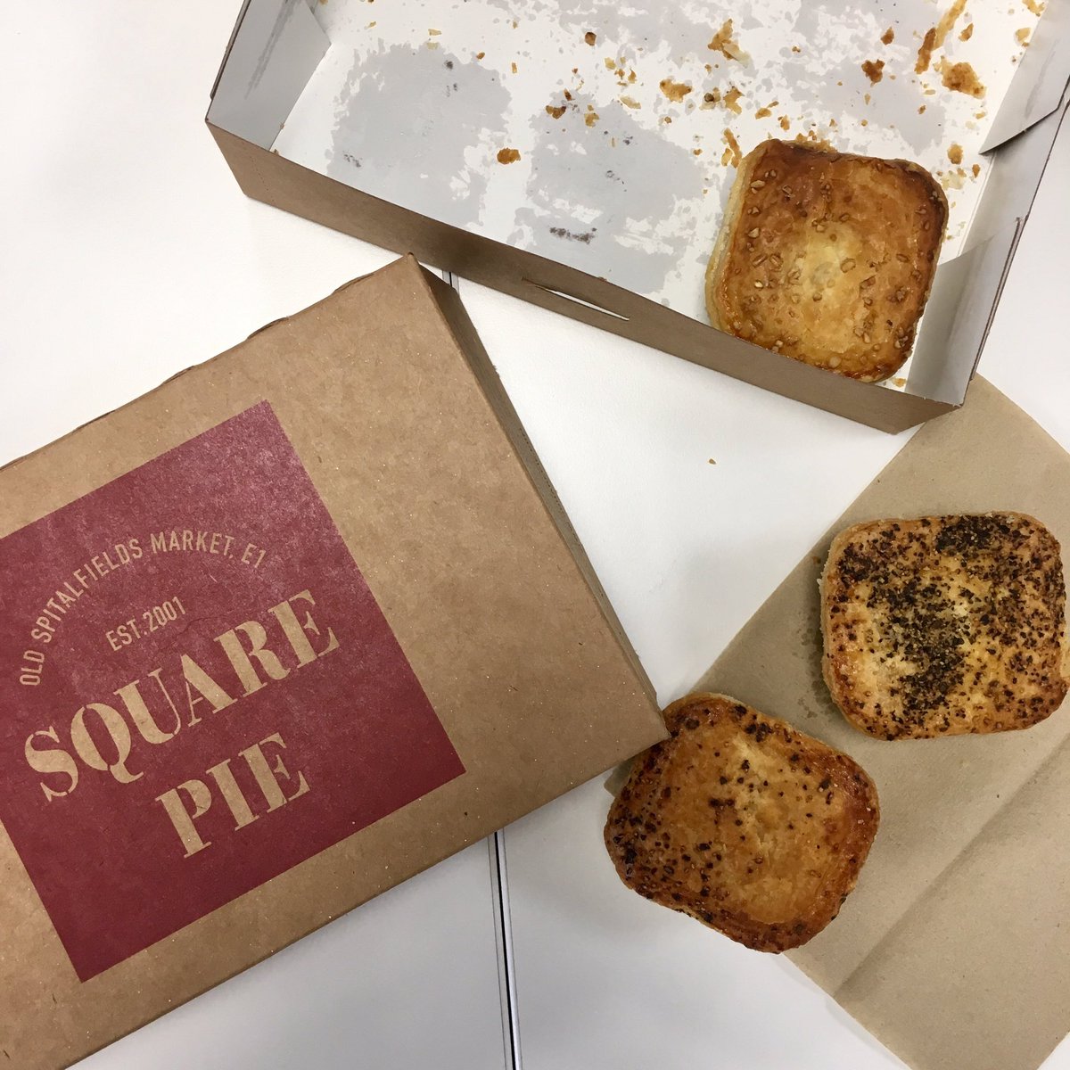 WomanMagazine's tweet image. It's safe to say that the warming delivery of delicious @SquarePie pies didn't last long...