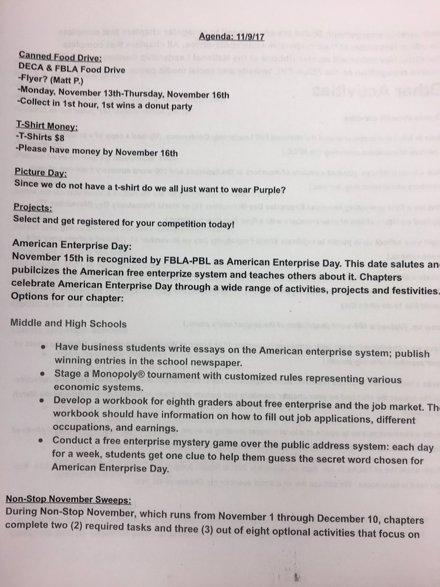 FzwFbla's tweet photo. Hey! Here's what you missed at today's meeting. Don't forget to stop by room 202 and sign up for an event or test! https://t.co/oyosjeZBtP