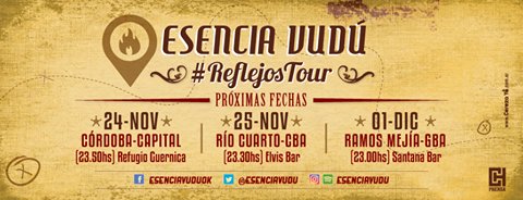 rafaesenciavudu's tweet photo. Próximas fechas de @Esenciavudu!!!
#CórdobaCapital #RíoIV #Ramos
#ReflejosTour https://t.co/4oasmQvSha