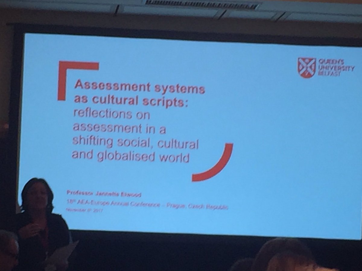 EvaHartell's tweet photo. Up next @jeaniebelfast Assessment systems as cultural scripts #AEAeConf17 https://t.co/KioDVWwATD