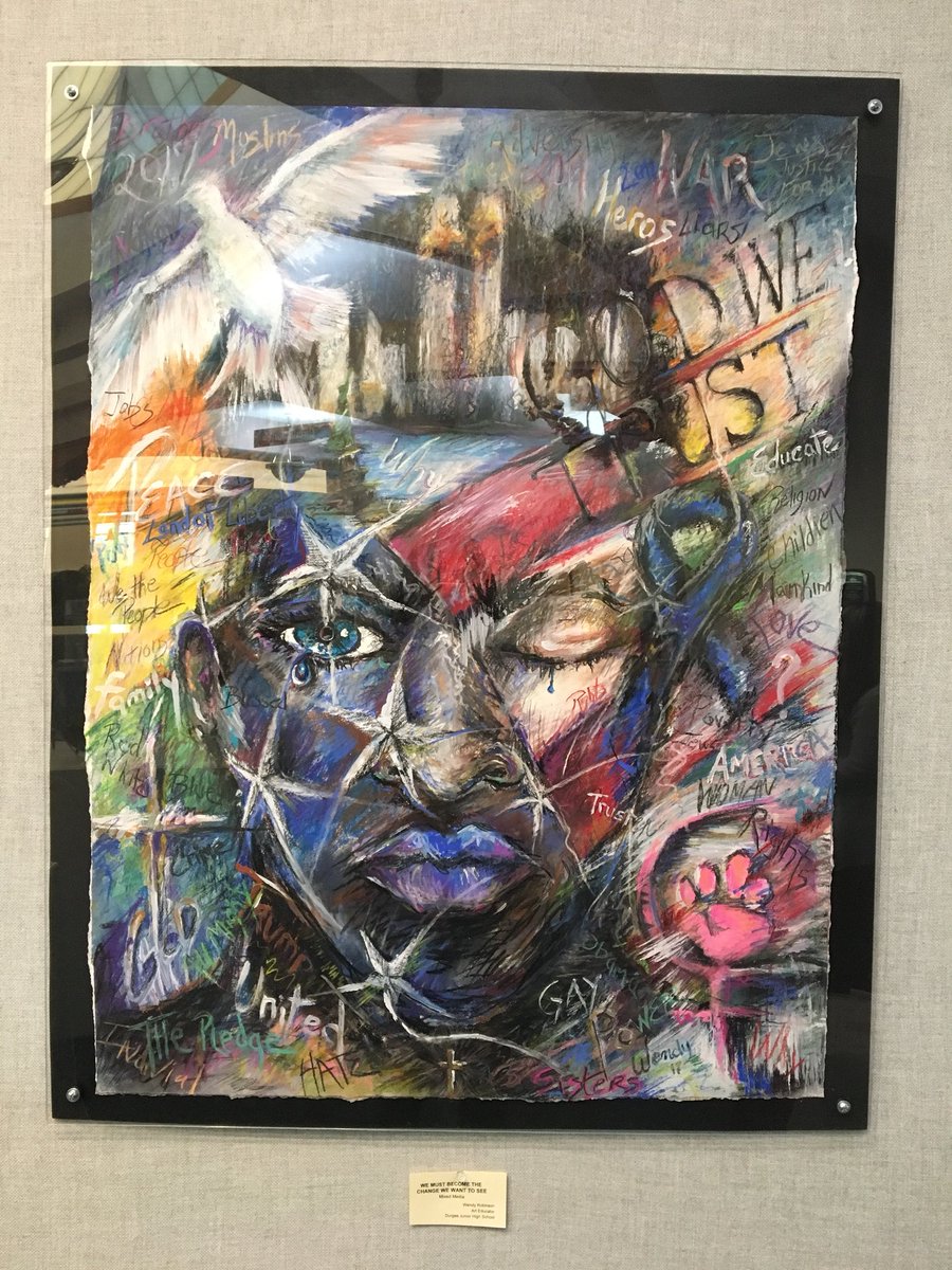 robyndebottis's tweet photo. Bville art faculty art show is up at the Bville Public Library through Nov. 30th. Stop by to see the work! @BCSDBEES https://t.co/HaG2aQiqZO