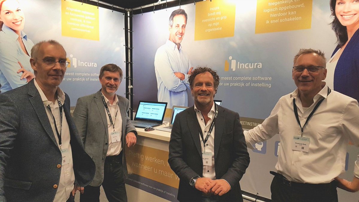 IncuraSoftware's tweet photo. Kom je langs op onze stand in de Kempenhal? Jurgen, Johan, Henk en Vincent beantwoorden al jouw vragen over efficiënt werken! #GGZ #vgctnjc @VGCtwit https://t.co/0igrBn5ooc