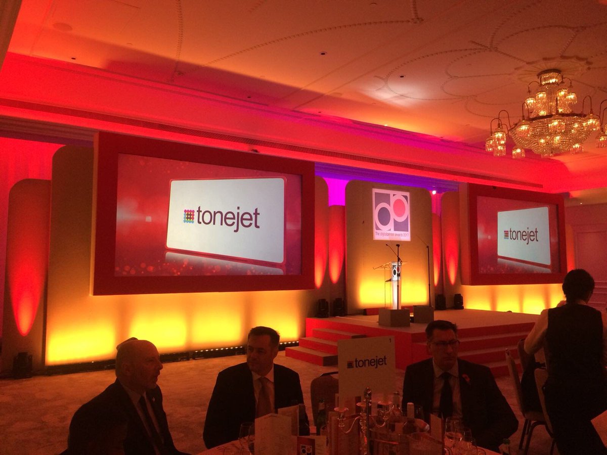 BespokePR's tweet photo. Happy to be the Digital Pinter Awards with @tonejetltd #DPAwards17 #Tonejet https://t.co/bQWsOr1GwO