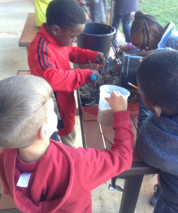 Ms. Copeland's scientists collaboratively constructing and testing models based on their designs. #WhereWondersGrow #scientificprocess