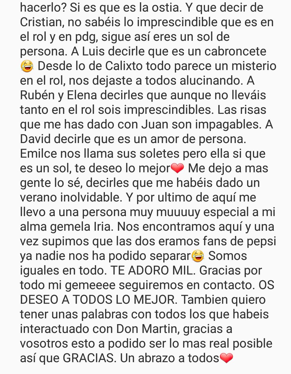 Y no, no me olvido de ti <a href="/Roxioss/">Señorita Sánchez. 🍃</a> te he echado demenos todo este tiempo. Don Martin se marcha❤👋  (nos seguimos viendo por instagram a todos los que me seguís por allí)