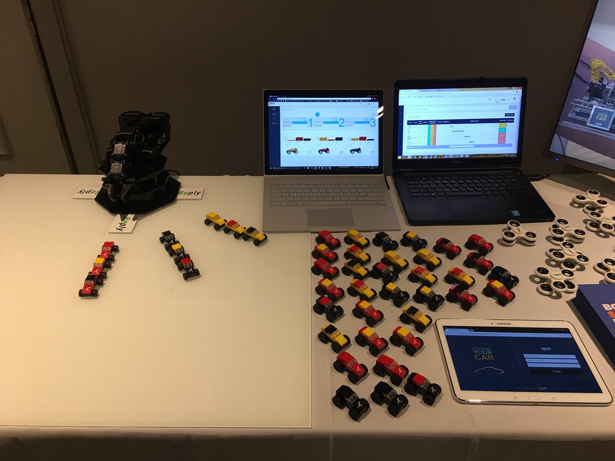 Reply_UK's tweet photo. At #Integr8, Reply Inc. showcases a #shopfloor simulator based on #BrickReply to produce #carmodels. Meet us at our booth! @AutomationAlley https://t.co/vl5OHENqOn