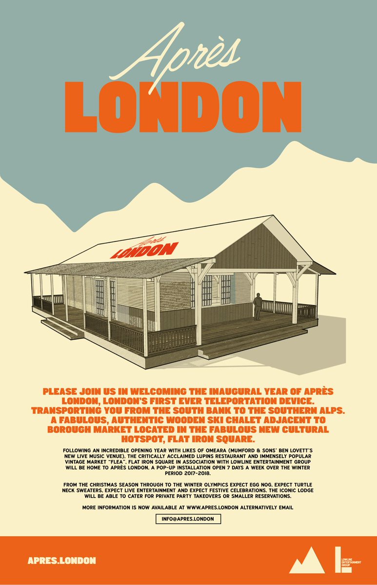 ApresLDN's tweet photo. We are Après London and we are coming soon! For more information visit us at https://t.co/2Q6zYyT02K or email us at info@apres.london #APRESLONDON https://t.co/XuPvOpKdH3