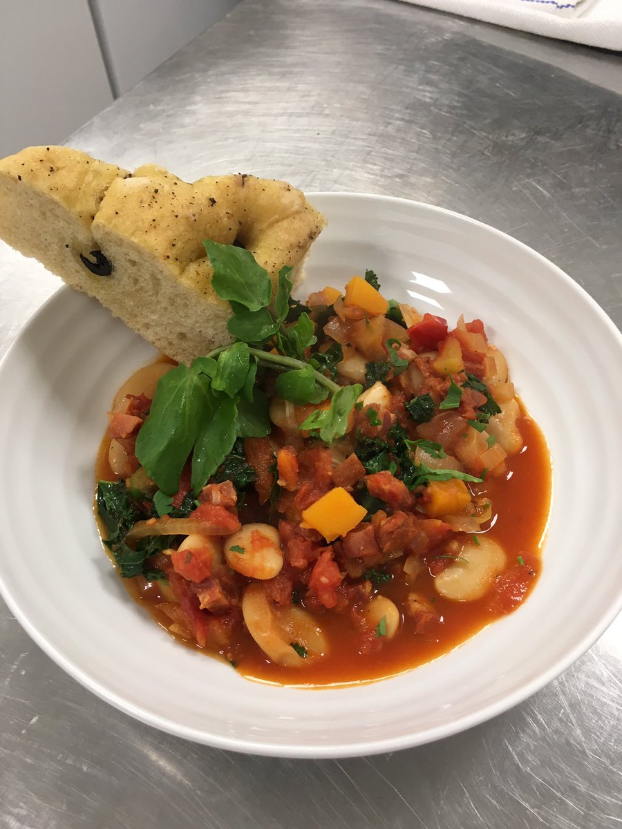 Butter bean and Chorizo Stew #lunchtime #winterwarmer #homemade #focaccia <a href="/sjfowles/">Stuart Fowles</a> #exetereating #devonfood #exeterindependent