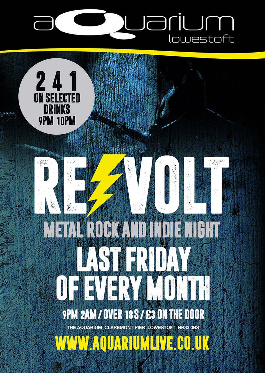 Introducing #revolt, our new metal, rock and indie night starting this month. Tickets £3 on the door <a href="/scream_serenity/">Scream Serenity</a>