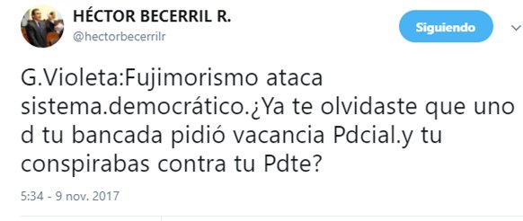 mmvalenciaf's tweet photo. Atento Perú: aquí un par de padres de la patria #BankadaFP y #BankadaPPK en sus esquemas mentales ¿construyen #Indultos, #Vacancias #Conspiraciones?, #HBecerril y #GVioleta, parte de la coyuntura política que la mayoría eligió. https://t.co/8udWVkbje6
