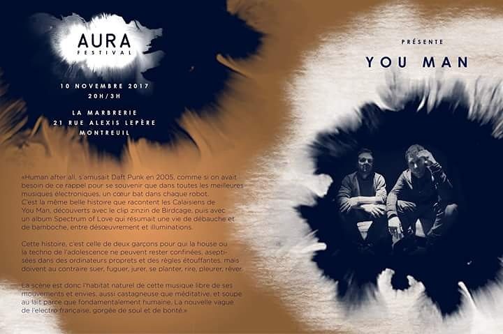 aura_festival's tweet photo. #AURAFestival te présente : @youman____ , duo libéré entre techno et house. La nouvelle vague de l’électro française, gorgée de soul et de bonté. Et c'est demain en live à #lamarbrerie à #Montreuil #festival #musique #electro #soul #techno #tgif #paris #experimental  #party https://t.co/pxZisy9fn4