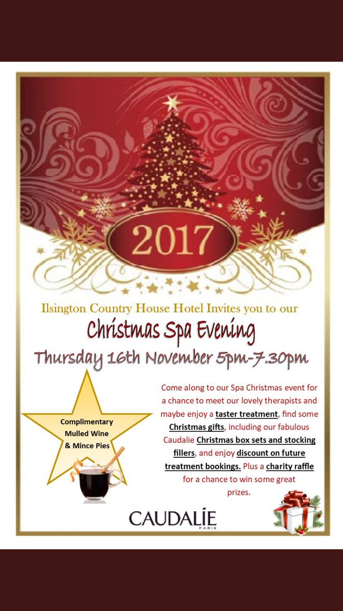 IlsingtonSpa's tweet photo. Only a week to go untill our fantastic #Christmas #spa event @IlsingtonHotel , spread the word, and we look forward to seeing you all there!🎄🎄🎄 https://t.co/Y6Bcdm9NAX