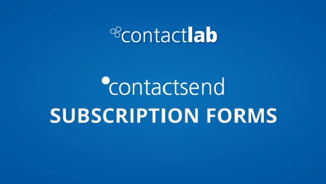 ContactlabDev's tweet photo. Discover #HowTo use Subscription Forms with #Contactsend. Here you can find the Video #tutorial https://t.co/6qro1wSh9b https://t.co/6kcyY5JDdA