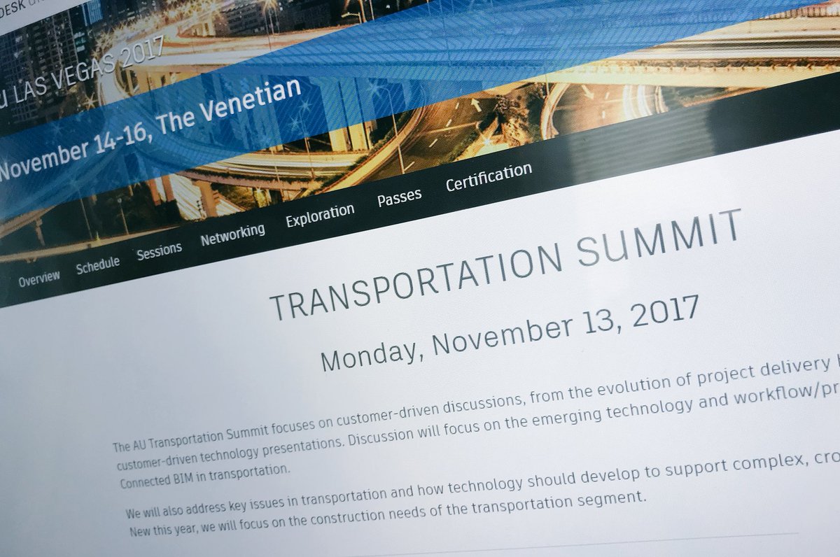 GeoniusEU's tweet photo. Volgende week maandag presenteren enkele collega’s over #OnsBIM op de Transportation Summit in Las Vegas. Veel succes ! #AU2017 https://t.co/W9Lq3zspB5