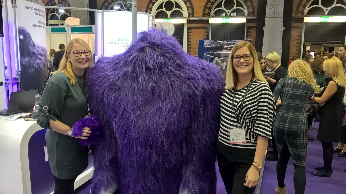 LogisticsUKNews's tweet image. Freight Transport Association HR colleagues Emma Emmet and Jenny Walters having a 'monster' time at #cipdACE17