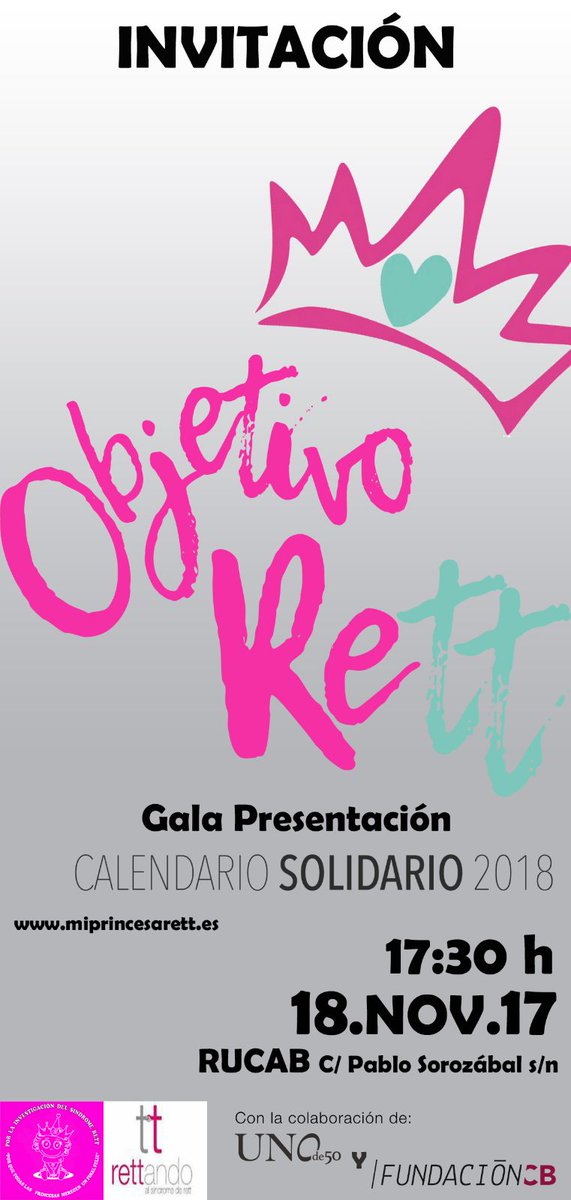 triki145's tweet photo. @MiPrincesaRett vuelve a la carga con el calendario del 2018 #Solidaridad #rett https://t.co/XuxcRAn2FM