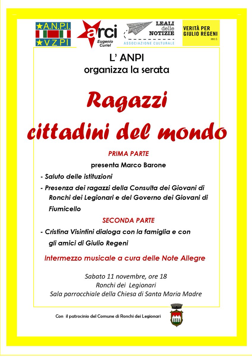 BiblioRonchi's tweet photo. Ragazzi...cittadini del mondo. Importante iniziativa promossa dall'ANPI a #RonchideiLegionari, con la partecipazione dei ragazzi del #Governodeigiovani di #Fiumicello e della nostra #Consultacomunaledeiragazzi https://t.co/63WcAKMu5l