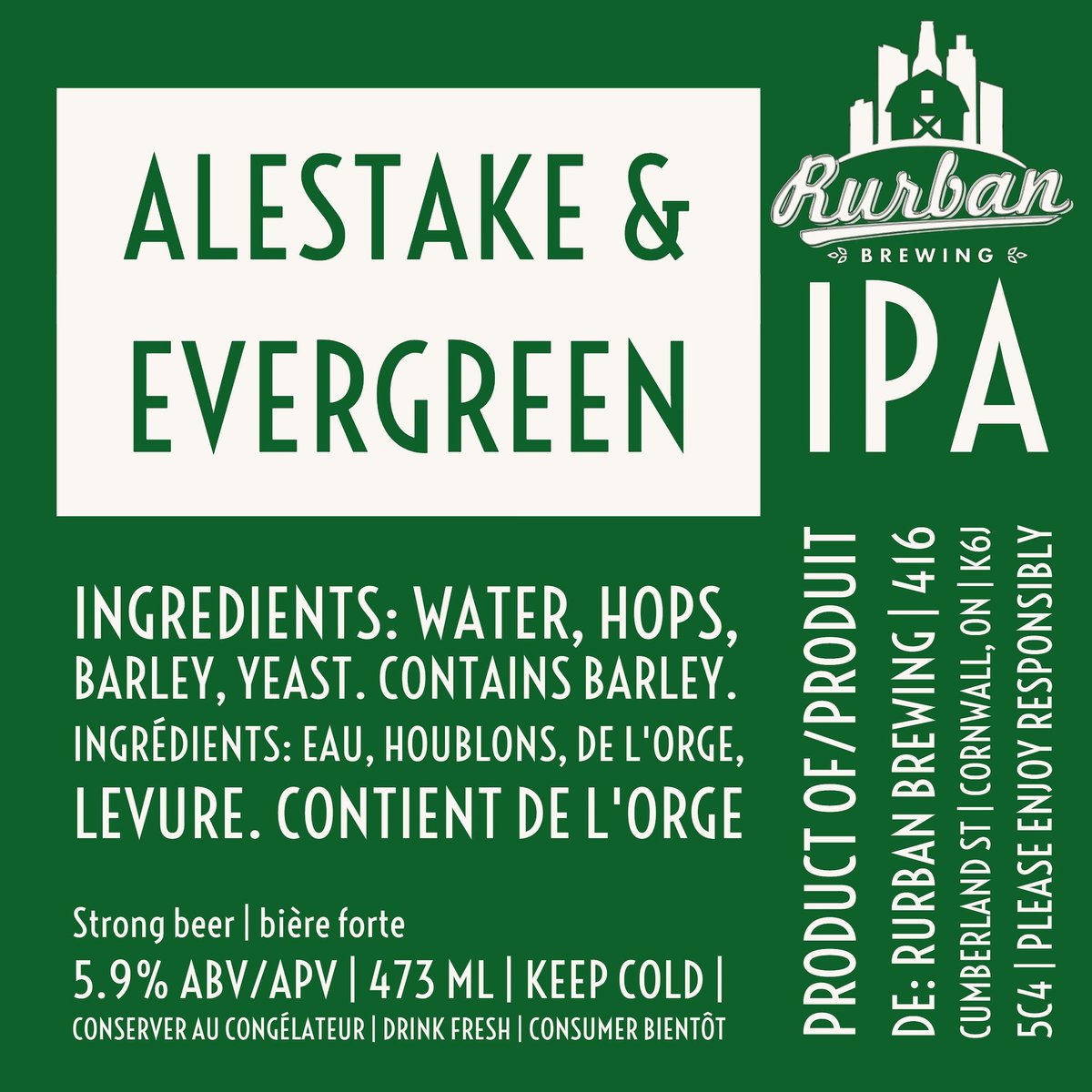 RurbanBrewing's tweet photo. A&E is back, with a new label. #ThrowbackIPA #RockSolidBeer #613Beer #CornwallBeer https://t.co/Y1xCyJcicS