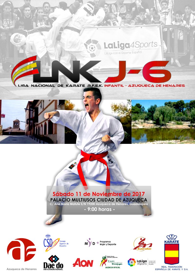 RFEKarate's tweet photo. Este sábado disfruta de la LNKJ6 en Azuqueca de Henares. ¿Te lo vas a perder? @LaLiga4Sports @csd @coe @AytoAzuqueca https://t.co/JSwPmM1BQe
