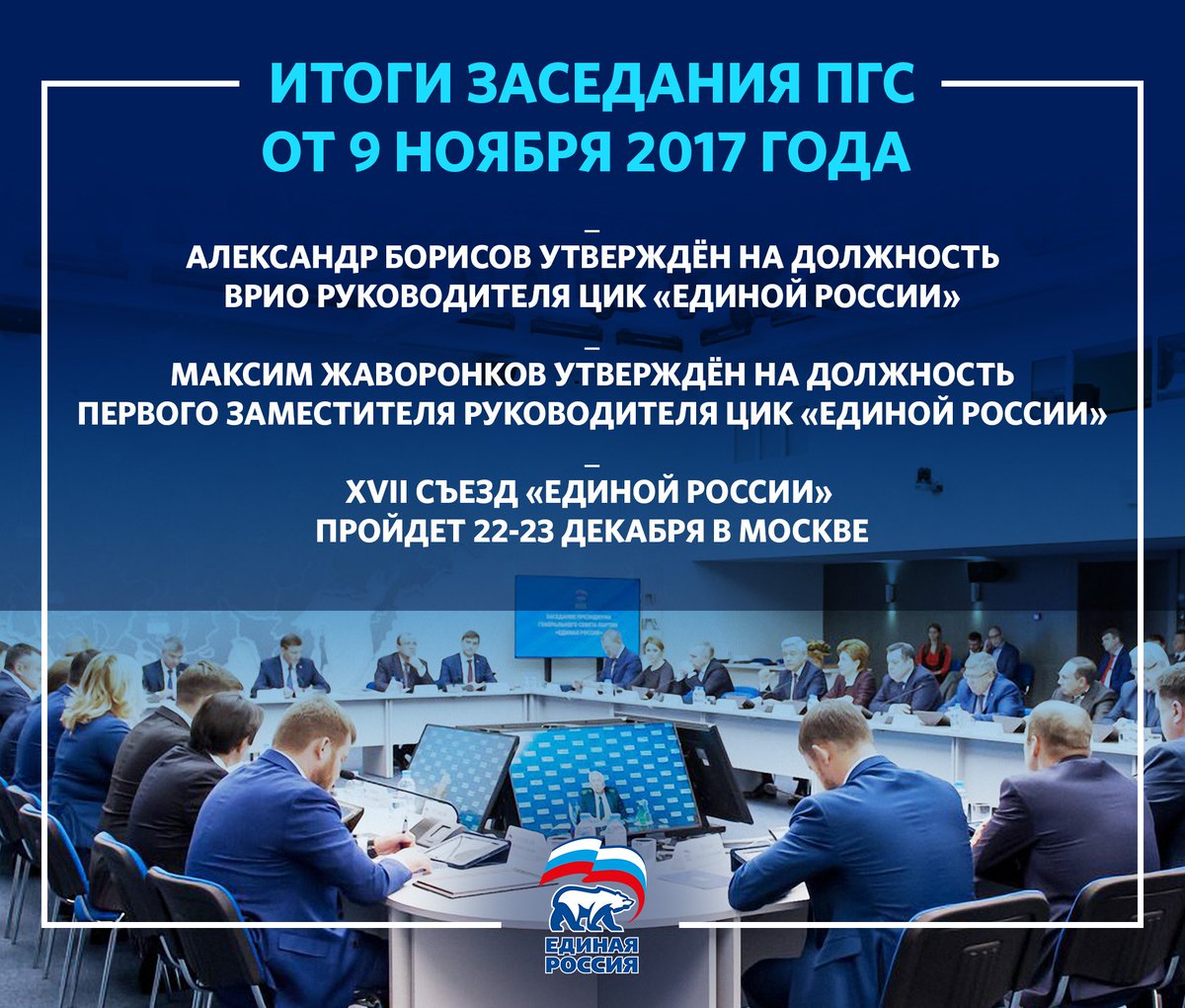 Подводим итоги сегодняшнего заседания Президиума Генерального совета Партии.