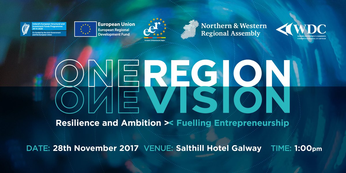 WesternDevCo's tweet photo. Excited to announce details of the @NWAssembly / WDC #OneRegionVision conference in #Galway on Nov 28. We have a great line-up of speakers incl @johnbreslin @cmcnjobs @tbbsligo &amp; @portershed Free to attend. Register at https://t.co/rcxmsZKPnP https://t.co/bh033FyYNb