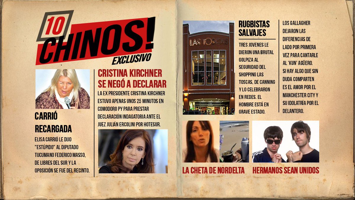 Vorterix's tweet photo. Carrió, Cristina, rugbistas golpeadores, la cheta de Nordelta y los Gallagher cantándole al Kun Agüero unidos por la #TapaChina 🇨🇳 del #CasiViernes https://t.co/ZdWA9QfVdN