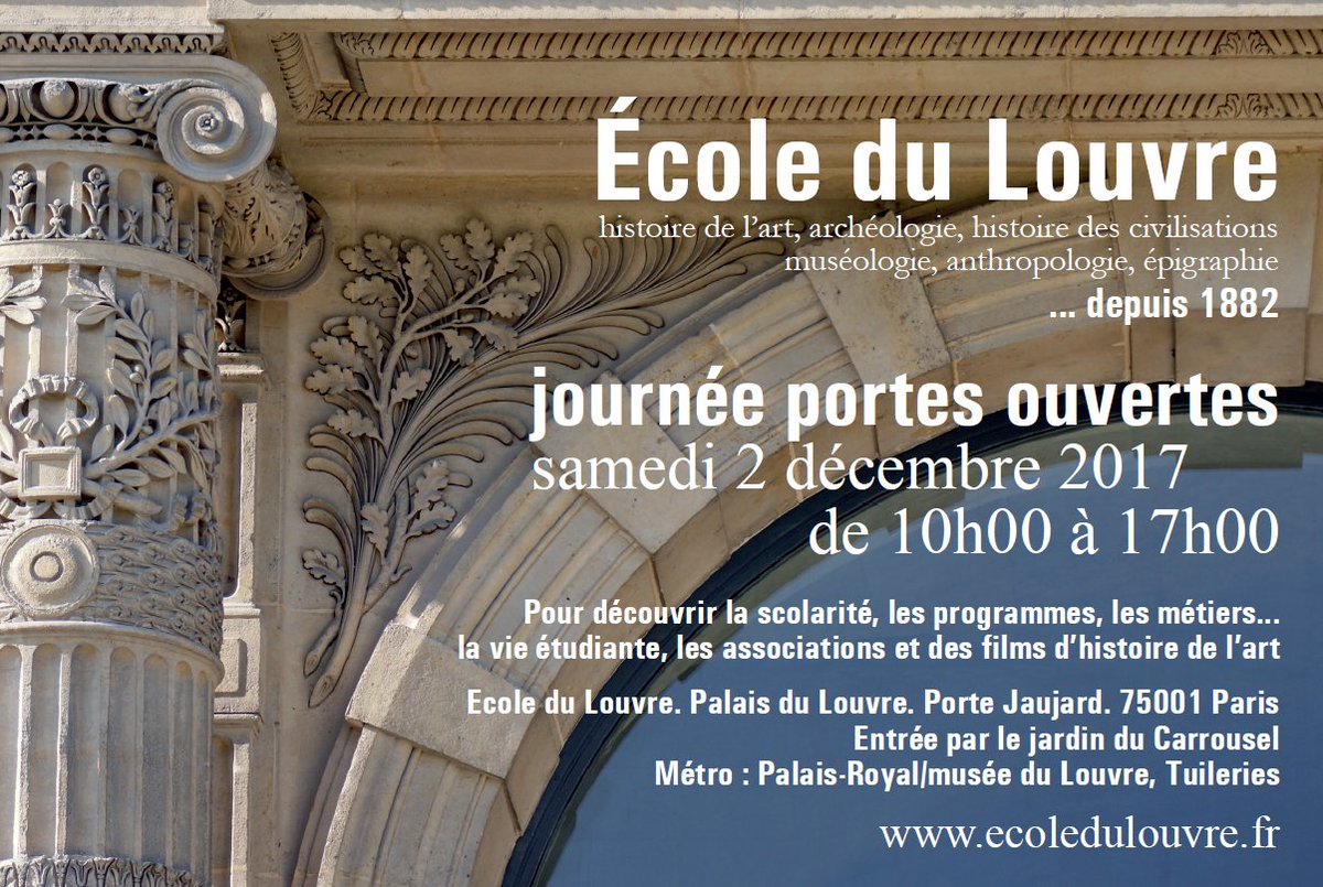 EcoleduLouvre's tweet photo. Venez nombreux à notre Journée Portes Ouvertes ! #EdLPO
Programme : https://t.co/mN0yZwGfH0
ĂvĂ©nement FB : https://t.co/mg1NAM4K8V https://t.co/MW5FWhBbvA