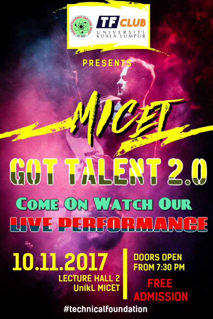 TechnicalFound2's tweet photo. Come and join us #tfclub17 #we4asia #uniklmicet @SRCMICET @twt_MICET https://t.co/S6l45G7fUl