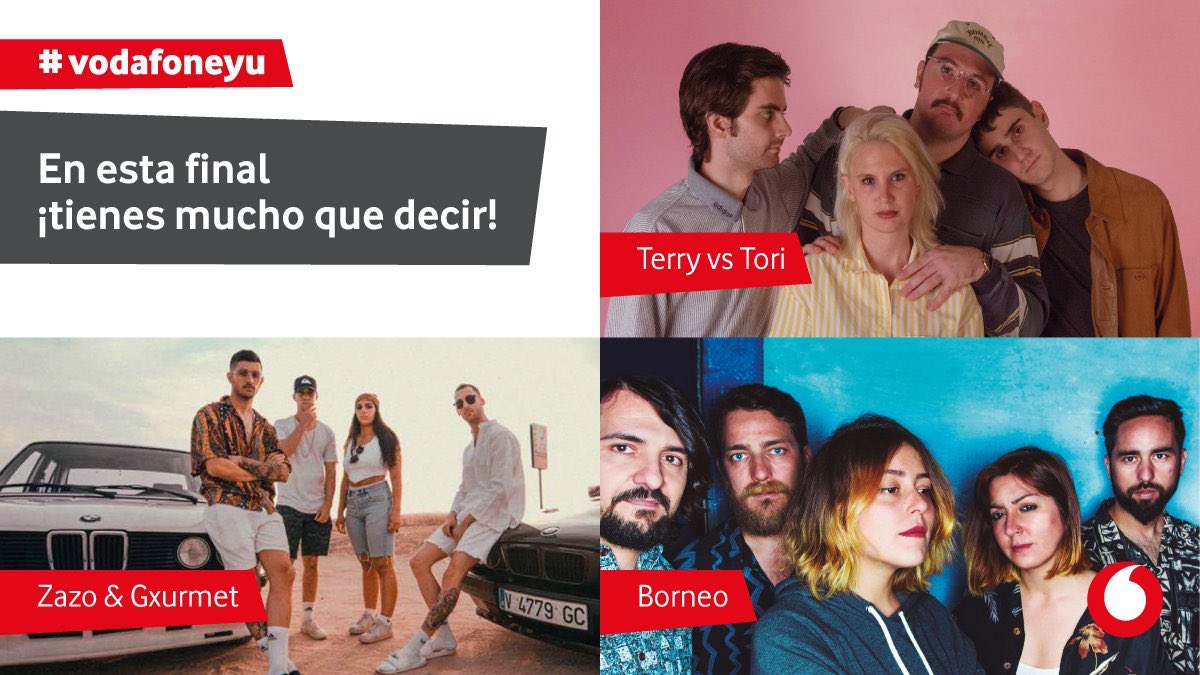 vodafoneyu's tweet photo. ¡Eres parte del jurado! Vota tu banda finalista preferida aquí https://t.co/aTJ374UY5u y con #yuFinalTalent + #yuBorneo #yuTerry o #yuZazo https://t.co/340toKB3gv