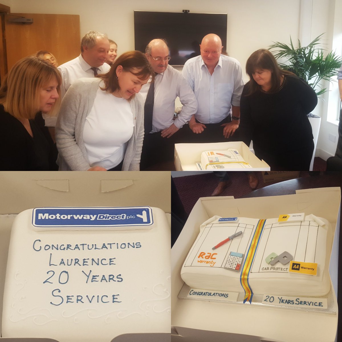 motorwaydirect's tweet photo. A special milestone for one of our colleagues today. Laurence celebrating 20 years of working for @motorwaydirect.  We truly appreciate your dedication, hard work and loyalty that you have shown.  Well done and thank you for being with us through the years. https://t.co/AYOc9UAVxq