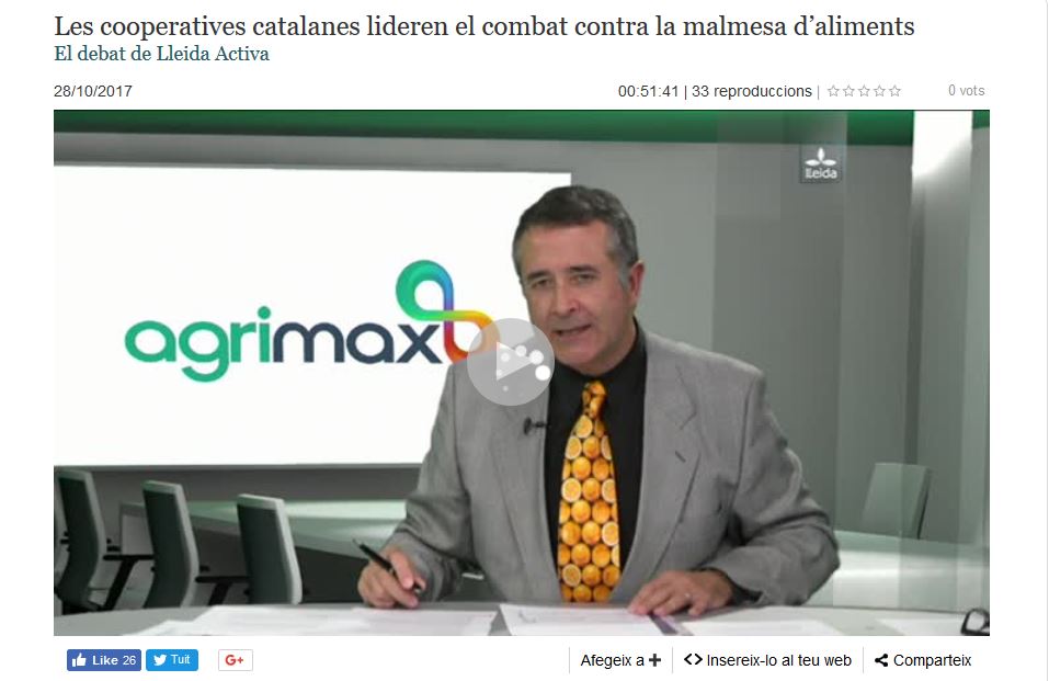 Agrimax_EU's tweet photo. You can watch online our Spanish partners #FCAC, @iris_rd & #Indulleida being interviewed on Lleida TV! #Agrimax #stakeholder workshop #foodwaste new #biobased #Products #ResearchImpactEU @EU_H2020 https://t.co/CfcimecC8E https://t.co/byduBjej3D