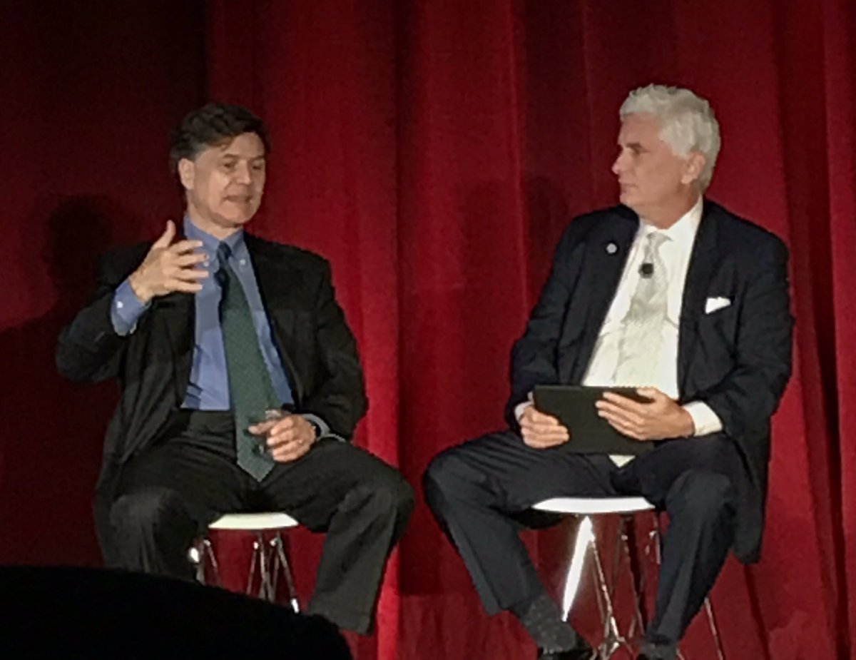 HilariVarnadore's tweet photo. Lively conversation this morning with @Yale Prof Dan Esty and @rogerplattusgbc #innovation #lighterapproach #systemsbased #sustainability #payingforharm #citieslead #Greenbuild17 @USGBC https://t.co/8AREibGemm