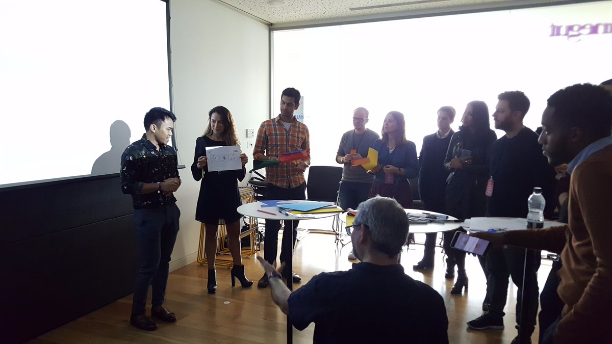 ExterionMediaUK's tweet photo. What's your superpower? Our huddlers paper prototype the future of wearable technology! #mhuddle @City_ID @mindshare_uk https://t.co/ohxkwZ9G3d