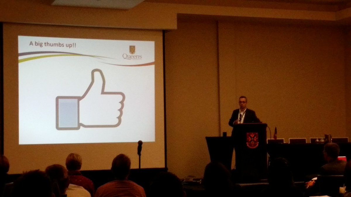 QueensPostgrad's tweet photo. #QueensCBME @queensuim Dr.Taylor &amp; feedback and #CBME. Learning from @queensfamilymed -- thumbs up! https://t.co/p6Khra08AA