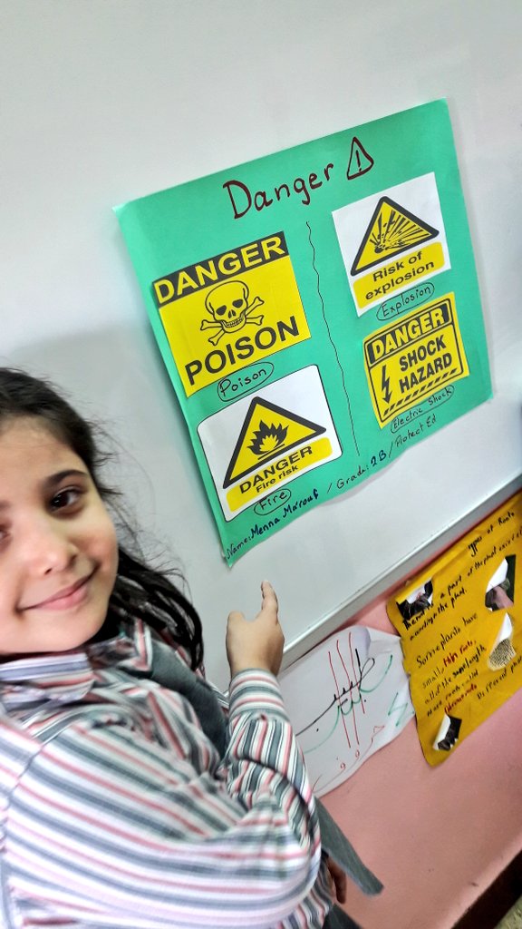 samah_hosna's tweet photo. Every one should be aware for the danger signs .
In the physical safety unit ;#protect_ed :
presenting the danger symbols
@MakAishaSchool https://t.co/eKHNkh3VX9