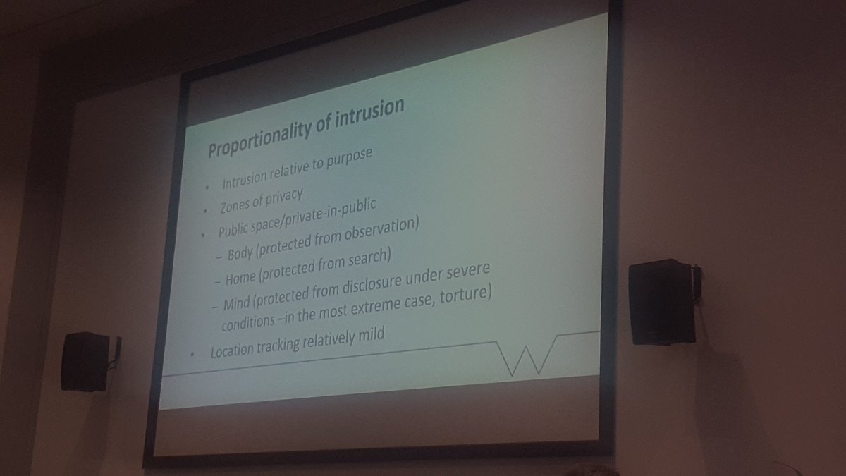RayJHolt's tweet photo. EM raises questions of proportionality of intrusion. Three "zones" of intrusion - body/home/mind. EM may penetrate these. #TrackingPeople https://t.co/qTuL2T3oaJ