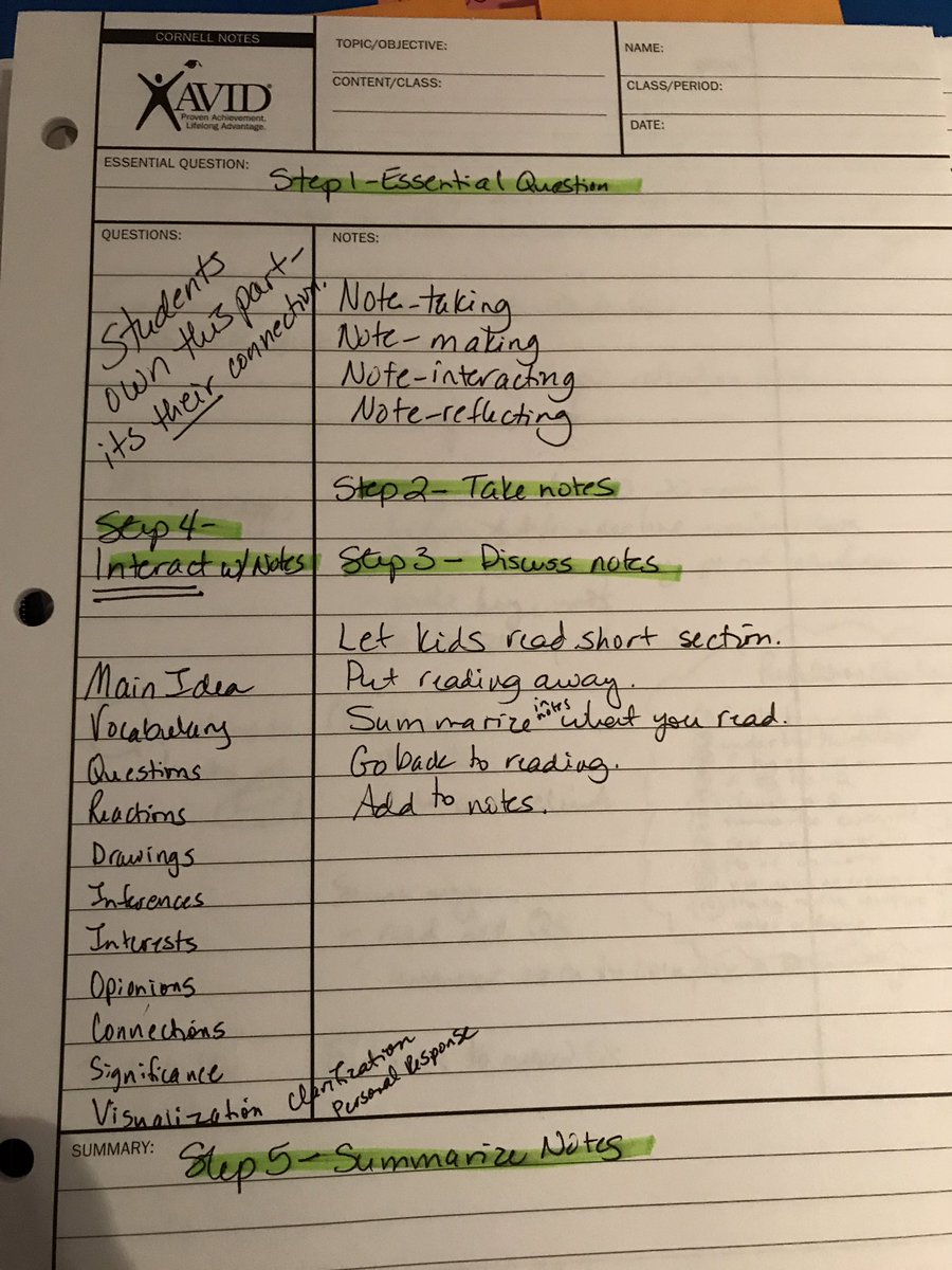 Curriculum_GISD's tweet image. Love the options for student connections in Cornell Notes. @APHuG @granburyisd #avidized