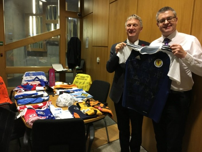 Ivan_McKee's tweet photo. Supporting @StuMcMillanSNP Pipeathon raising money for good causes. All signed kits being auctioned online @McTears next week. #Pipeathon2017 https://t.co/PGRiDF3egz