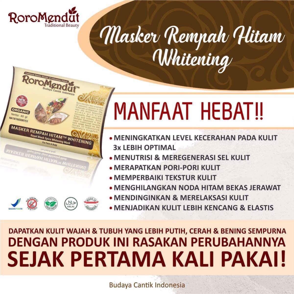 mediaolshop's tweet photo. Produk masker terlalis sepanjang masa, Masker roromendut rempah hitam original rasakan perubahannya dari minggu ke minggu wajah fresh kencang cerah mempesona https://t.co/ZfYwPfqlGC