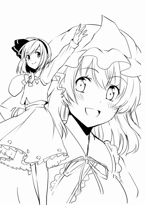 ラフからの下書きです(^ω^)
ペン入れしてゴリゴリ塗る! 