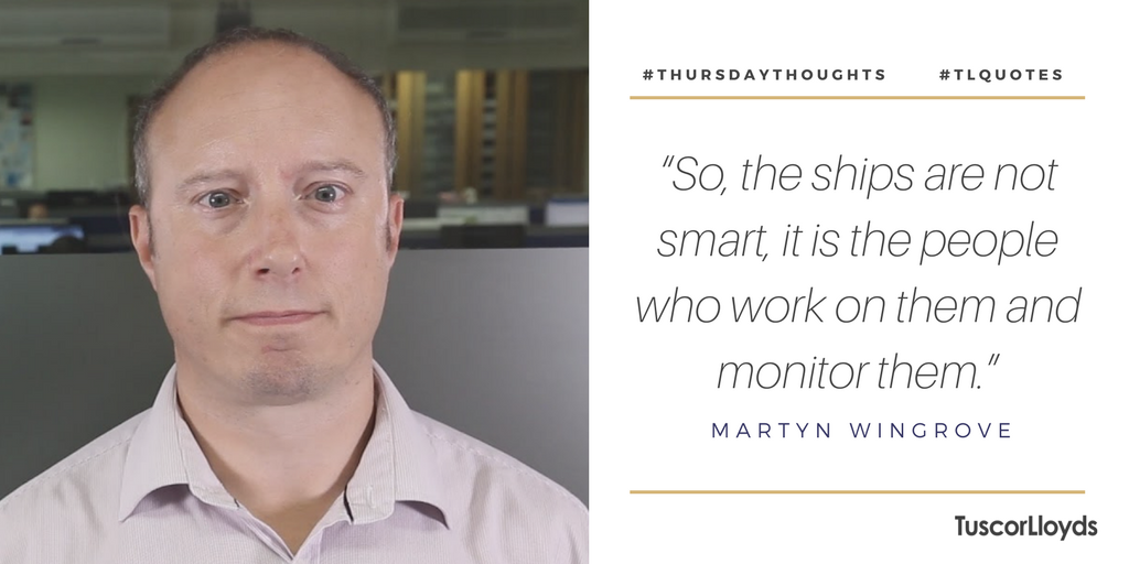 TuscorlloydsUK's tweet photo. #TLQuotes Martyn Wingrove on #Smartships
#tech #AI #shipping #ThursdayThoughts
article -> https://t.co/h6wxndYj1V
@RivieraMaritime https://t.co/QbSCosfPGB