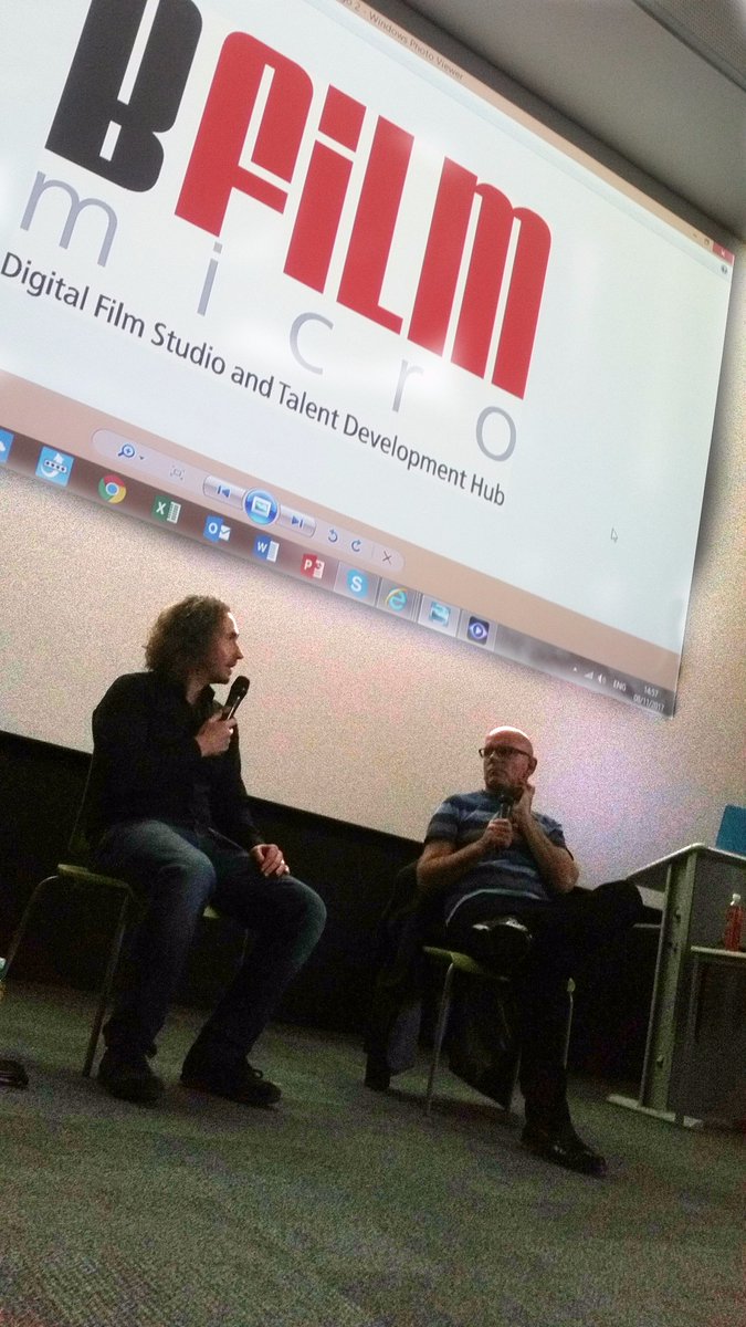 itsandyconway's tweet photo. Justin Edgar gave a great talk about his career in film and the current state of indie filmmaking to BCU students yesterday. With #BFilmicro's Paul Green. @BCUEnglish https://t.co/EEawRjczP5