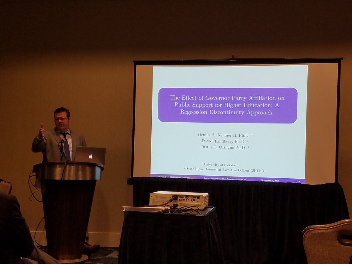 DTandberg's tweet image. @DKramerII our paper with @JustinOrtagus complicating the relationship btw party &amp;amp; hi ed funding #CPPHE #ASHE17