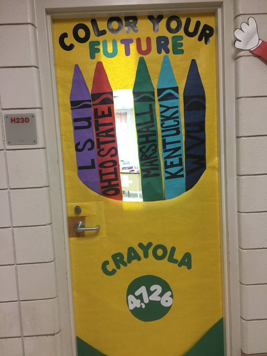 CMHS_Academies's tweet photo. More decorated doors!!! #collegeexplorationweek @CFWV @CabellMidland Winner will be announced this afternoon!!! https://t.co/b2gPQYL5cV