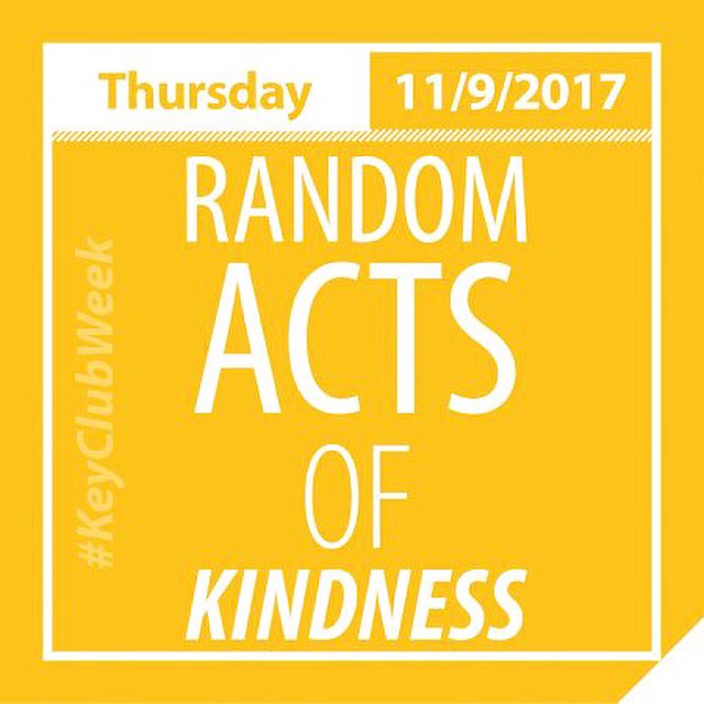 iidclc18's tweet photo. Go and make someone's day! Do a random act of kindness today!!!😃💕
#KeyClubWeek https://t.co/aYDEqudU9y