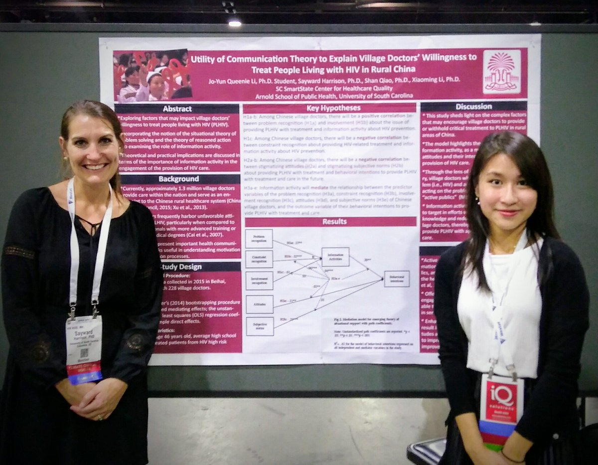 UofSC_CHQ's tweet photo. Interdisciplinary CHQ Junior Scholar work on display! Communication theory + public health research = new solutions to reduce HIV stigma. @USCArnoldSchool #APHA2017 https://t.co/2fdQaKzOd2